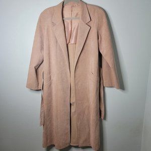 Vintage Brodkin XL Ultrasuede Blush Long Jacket Trench Coat